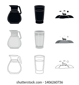 Vector design of creamy and product logo. Set of creamy and farm stock symbol for web.