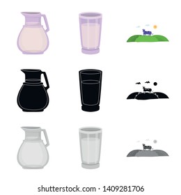 Vector design of creamy and product logo. Collection of creamy and farm stock vector illustration.