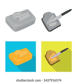 Vector design of creamy and product logo. Set of creamy and farm stock vector illustration.