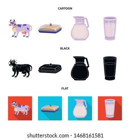 Vector design of creamy and product logo. Collection of creamy and farm vector icon for stock.