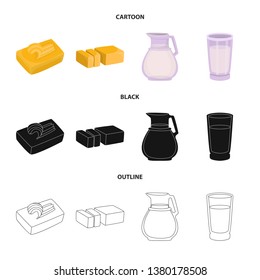 Vector design of creamy and product sign. Collection of creamy and farm stock vector illustration.