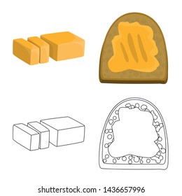 Vector design of creamy and product sign. Set of creamy and farm vector icon for stock.