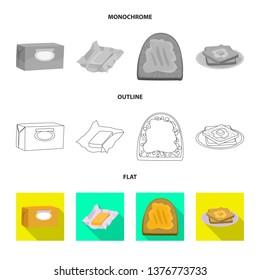 Vector design of creamy and product symbol. Set of creamy and farm vector icon for stock.