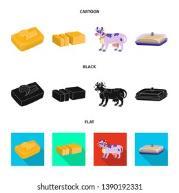 Vector design of creamy and product symbol. Set of creamy and farm stock vector illustration.