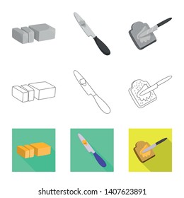 Vector design of creamy and product symbol. Set of creamy and farm stock vector illustration.
