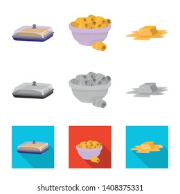 Vector design of creamy and product symbol. Set of creamy and farm vector icon for stock.