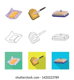 Vector design of creamy and product symbol. Collection of creamy and farm vector icon for stock.