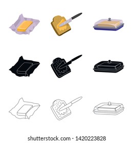 Vector design of creamy and product symbol. Set of creamy and farm vector icon for stock.