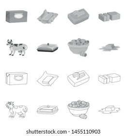 Vector design of creamy and product symbol. Collection of creamy and farm stock vector illustration.
