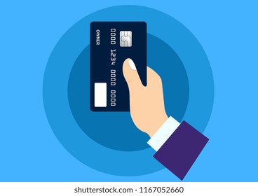 Vektorillustration-Design der Kreditkartenhaltung Hand