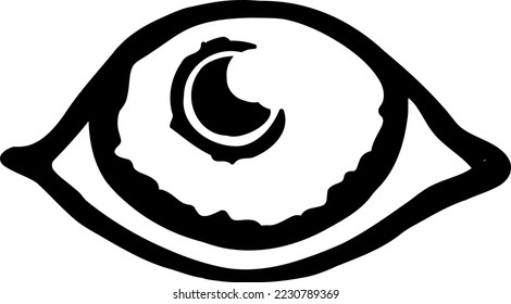 Un diseño vectorial de un ojo espeluznante. ¿Qué está mirando?