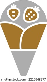 Estilo de icono de crepe de diseño de vectores