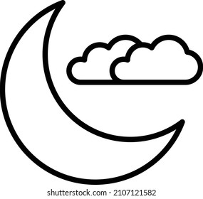 Vector Design Crescent Moon Icon Style