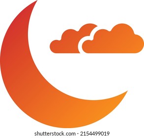 Vector Design Crescent Moon Icon Style