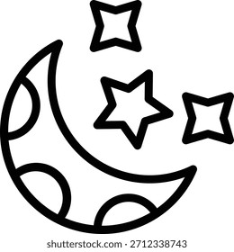 Estilo do ícone da lua crescente do projeto do vetor