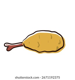 Projeto vetorial de ilustração de farinha de frango frito crocante