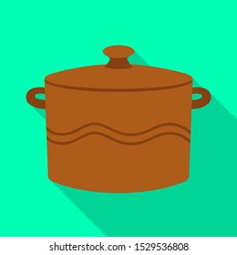 Vector design of crockery and clean logo. Web element of crockery and ceramic vector icon for stock.