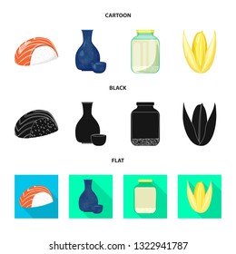 Vector design of crop and ecological icon. Collection of crop and cooking stock symbol for web.