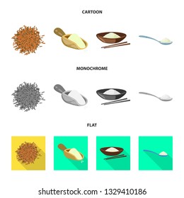 Vector design of crop and ecological icon. Set of crop and cooking vector icon for stock.