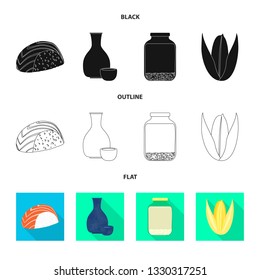 Vector design of crop and ecological icon. Collection of crop and cooking vector icon for stock.