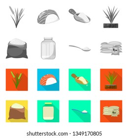 Vector design of crop and ecological icon. Set of crop and cooking stock vector illustration.