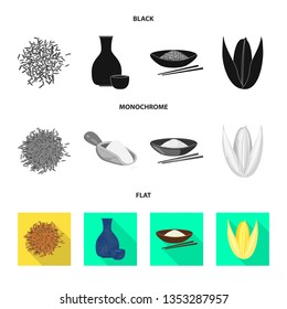 Vector design of crop and ecological icon. Collection of crop and cooking stock vector illustration.