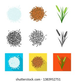 Vector design of crop and ecological icon. Collection of crop and cooking vector icon for stock.