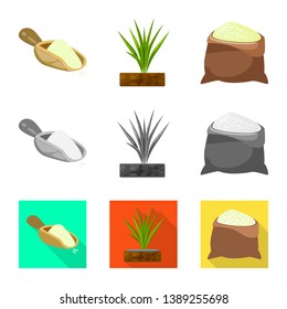 Vector design of crop and ecological icon. Collection of crop and cooking vector icon for stock.