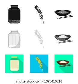 Vector design of crop and ecological icon. Set of crop and cooking stock vector illustration.