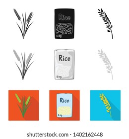Vector design of crop and ecological icon. Set of crop and cooking vector icon for stock.