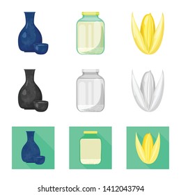 Vector design of crop and ecological icon. Collection of crop and cooking vector icon for stock.