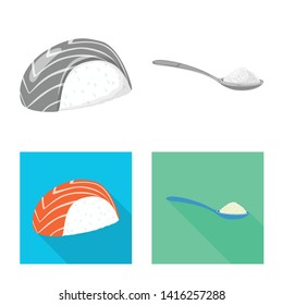 Vector design of crop and ecological icon. Collection of crop and cooking stock symbol for web.