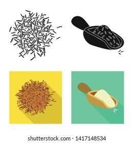 Vector design of crop and ecological icon. Collection of crop and cooking stock symbol for web.