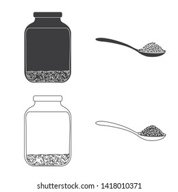 Vector design of crop and ecological icon. Set of crop and cooking vector icon for stock.