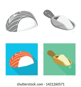 Vector design of crop and ecological icon. Set of crop and cooking stock vector illustration.