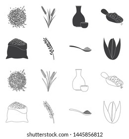 Vector design of crop and ecological icon. Collection of crop and cooking stock vector illustration.