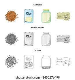 Vector design of crop and ecological icon. Set of crop and cooking stock symbol for web.