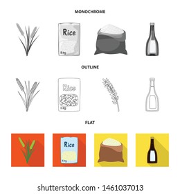 Vector design of crop and ecological icon. Set of crop and cooking vector icon for stock.