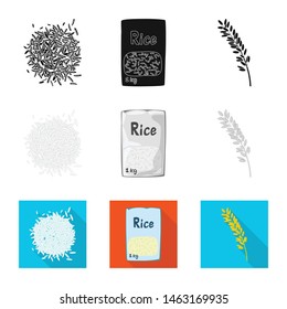Vector design of crop and ecological icon. Collection of crop and cooking stock symbol for web.