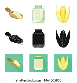 Vector design of crop and ecological icon. Collection of crop and cooking vector icon for stock.