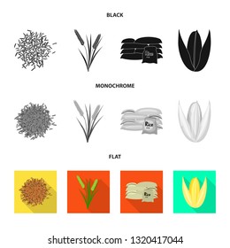 Vector design of crop and ecological logo. Set of crop and cooking stock vector illustration.