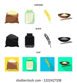 Vector design of crop and ecological logo. Collection of crop and cooking stock symbol for web.