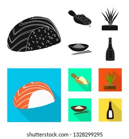 Vector design of crop and ecological logo. Set of crop and cooking stock symbol for web.