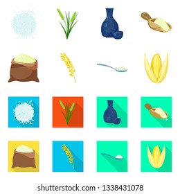 Vector design of crop and ecological logo. Collection of crop and cooking vector icon for stock.
