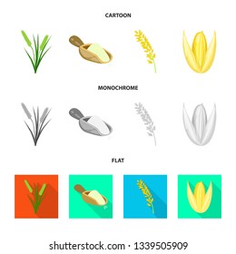 Vector design of crop and ecological logo. Set of crop and cooking stock vector illustration.