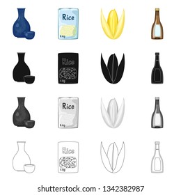 Vector design of crop and ecological logo. Collection of crop and cooking vector icon for stock.
