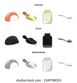 Vector design of crop and ecological logo. Set of crop and cooking stock symbol for web.