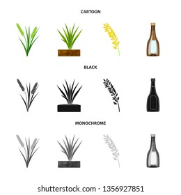 Vector design of crop and ecological logo. Collection of crop and cooking vector icon for stock.
