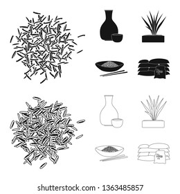 Vector design of crop and ecological logo. Set of crop and cooking vector icon for stock.