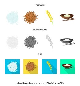 Vector design of crop and ecological logo. Set of crop and cooking vector icon for stock.